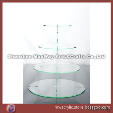 Green Round Promotional 4-tiered Acrylic Cupcake Stand Holder Rack